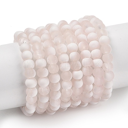 Frosted Crackle Glass Beads Strands GLAA-U001-4mm-M12-1