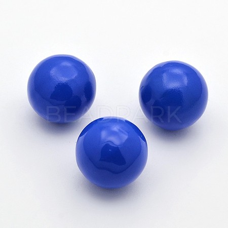 No Hole Spray Painted Brass Round Ball Beads Fit Cage Pendants KKB-J002-15-1