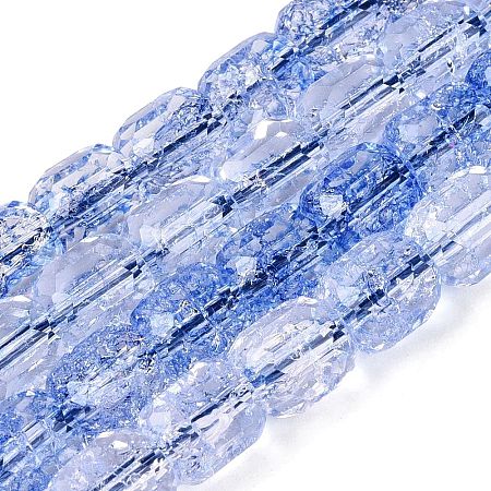 Transparent Crackle Glass Beads Strands GLAA-Q108-04A-02-1