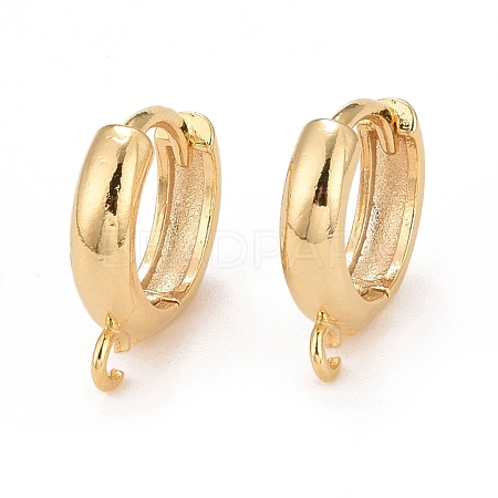 Rack Plating Eco-friendly Brass Chunky Hoop Earring Findings KK-D075-02G-RS-1