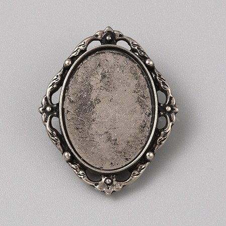 Tibetan Style Zinc Alloy Bolo Tie Slides Clasp Cabochon Settings LS-FIND-WH0260-37I-AS-1