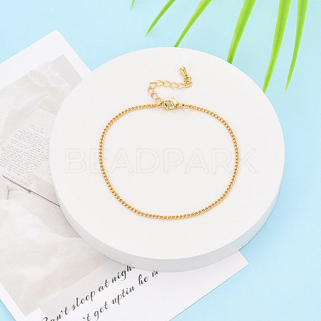 Brass Curb Chain Bracelets for Women BJEW-N032-08D-G-1