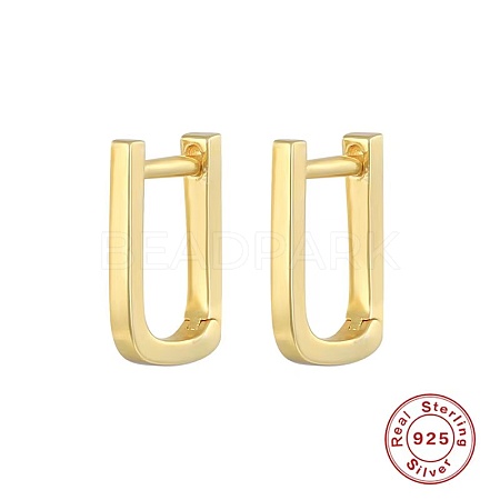 Simple Geometric U-shaped Earrings in 925 Sterling Silver with Gold Plating LN0503-1