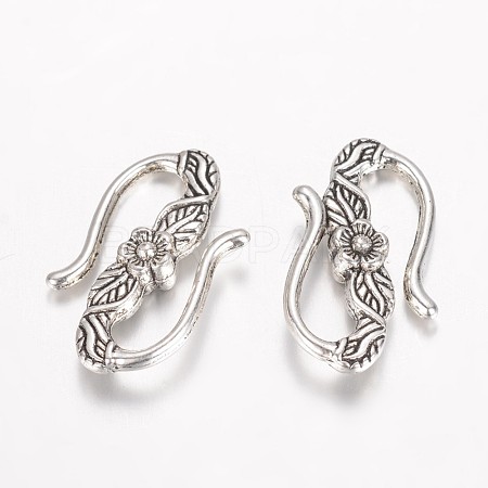 Tibetan Style Alloy Hook and S-Hook Clasps X-PALLOY-D348-43AS-1