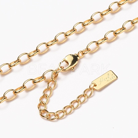 Brass Cable Chain Necklaces NJEW-H206-11G-1