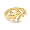 Rack Plating Brass Cuff Rings for Women RJEW-G325-04E-G-2