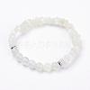Natural White Moonstone Beads Stretch Bracelets BJEW-JB03374-03-1