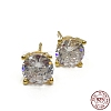 925 Sterling Silver Stud Earrings EJEW-K265-01G-1