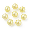 Spray Painted ABS Plastic Imitation Pearl Beads OACR-T015-05B-20-3