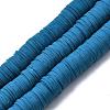 Flat Round Handmade Polymer Clay Beads CLAY-R067-12mm-44-1