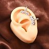 Brass Micro Pave Clear Cubic Zirconia Cuff Earrings EJEW-G471-40P-2