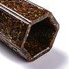 Resin with Natural Tiger Eye Chip Stones Pen Holder DJEW-F015-02C-3