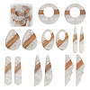 Biyun 14Pcs 7 Styles Transparent Resin & Walnut Wood Pendants RESI-BY0001-06-9