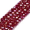 Electroplate Glass Beads Strands EGLA-A044-P4mm-B02-1