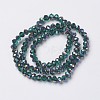 Electroplate Transparent Glass Beads Strands EGLA-A034-T6mm-Q15-2
