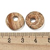 Natural Picture Jasper Donut/Pi Disc Charms G-G142-02F-3