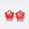 Spray Painted Glass Beads GLAA-R211-04-F02-2