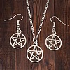 Hollow Out Star Alloy Pendant Necklaces & Dangle Earrings Sets FS-WG345ED-01-1