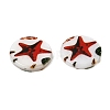 Ocean Printed Natural Freshwater Shell Flat Round Beads SHEL-A006-13B-2
