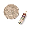 Natural Green Aventurine & Rose Quartz & Lemon Jade & Red Jasper & Jade & Synthetic Malachite & Brass Disc Pendants PALLOY-JF04941-3