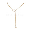 Brass Heart Pendant Necklaces NJEW-JN04838-1