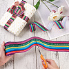 2Rolls 2 Styles Stripe Pattern Printed Polyester Grosgrain Ribbon OCOR-TA0001-37I-12