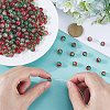 3 Strands Two-Tone Crackle Baking Paint Transparent Glass Beads Strands CCG-SP0001-01A-3