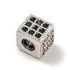 Brass Micro Pave Black Cubic Zirconia Beads KK-G493-37A-P02-2