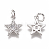 Brass Micro Pave Cubic Zirconia Charms ZIRC-F111-11P-2