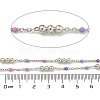 Brass Enamel Round Beaded Link Chain CHC-G022-07P-20-2