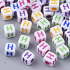 White Opaque Acrylic Beads MACR-R869-01H-1