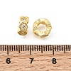 Hexagon Brass Micro Pave Clear Cubic Zirconia European Beads KK-Z156-01G-02-2