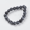 Natural Snowflake Obsidian Beads Strands G-G515-10mm-01-2
