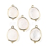 Natural Quartz Crystal Rock Crystal Faceted Oval Connector Charms G-H323-02G-07-1