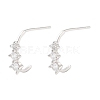 925 Sterling Silver Micro Pave Clear Cubic Zirconia Stud Earrings for Women EJEW-F342-02P-1