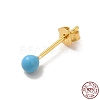 Enamel Round Ball Stud Earrings EJEW-C020-01G-07-1