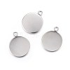 Tarnish Resistant 304 Stainless Steel Pendant Cabochon Settings STAS-F191-14P-G-1