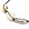 Acrylic & Alloy Shell Braided Bead Bracelet with Lampwork Evil Eye BJEW-JB08131-02-4