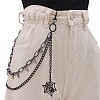 Punk Style Spider & Spider Web Alloy with Aluminium Spiked Cone Double Layered Chain Belts for Pants FS-WGA3437-05-1