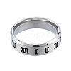 201 Stainless Steel Roman Numerals Finger Ring for Women RJEW-N043-04-2