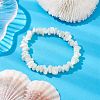 Natural Trochus Shell Chip Beaded Stretch Bracelets for Women Men BJEW-JB10549-2