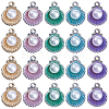 SUNNYCLUE 50Pcs 5 Colors Alloy Enamel Charms ENAM-SC0004-01-1