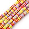 Handmade Polymer Clay Beads Strands CLAY-R089-6mm-T02B-40-1