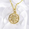 Brass Micro Pave Clear Cubic Zirconia Pendant Necklaces NJEW-C071-05A-G-2