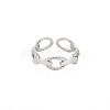 304 Stainless Steel Cable Chain Shape Open Cuff Ring for Women RJEW-S405-178P-1