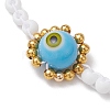 Handmade Lampwork Evil Eye & Glass Seed Beads Braided Bead Bracelets BJEW-MZ00090-5