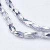 Electroplate Transparent Glass Beads Strands EGLA-E046-H04-3
