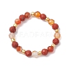 Natural Gemstone Beaded Stretch Rings RJEW-JR00866-4