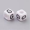 Acrylic Horizontal Hole Letter Beads PL37C9308-G-2