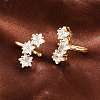 Brass Micro Pave Clear Cubic Zirconia Cuff Earrings EJEW-G471-40G-1